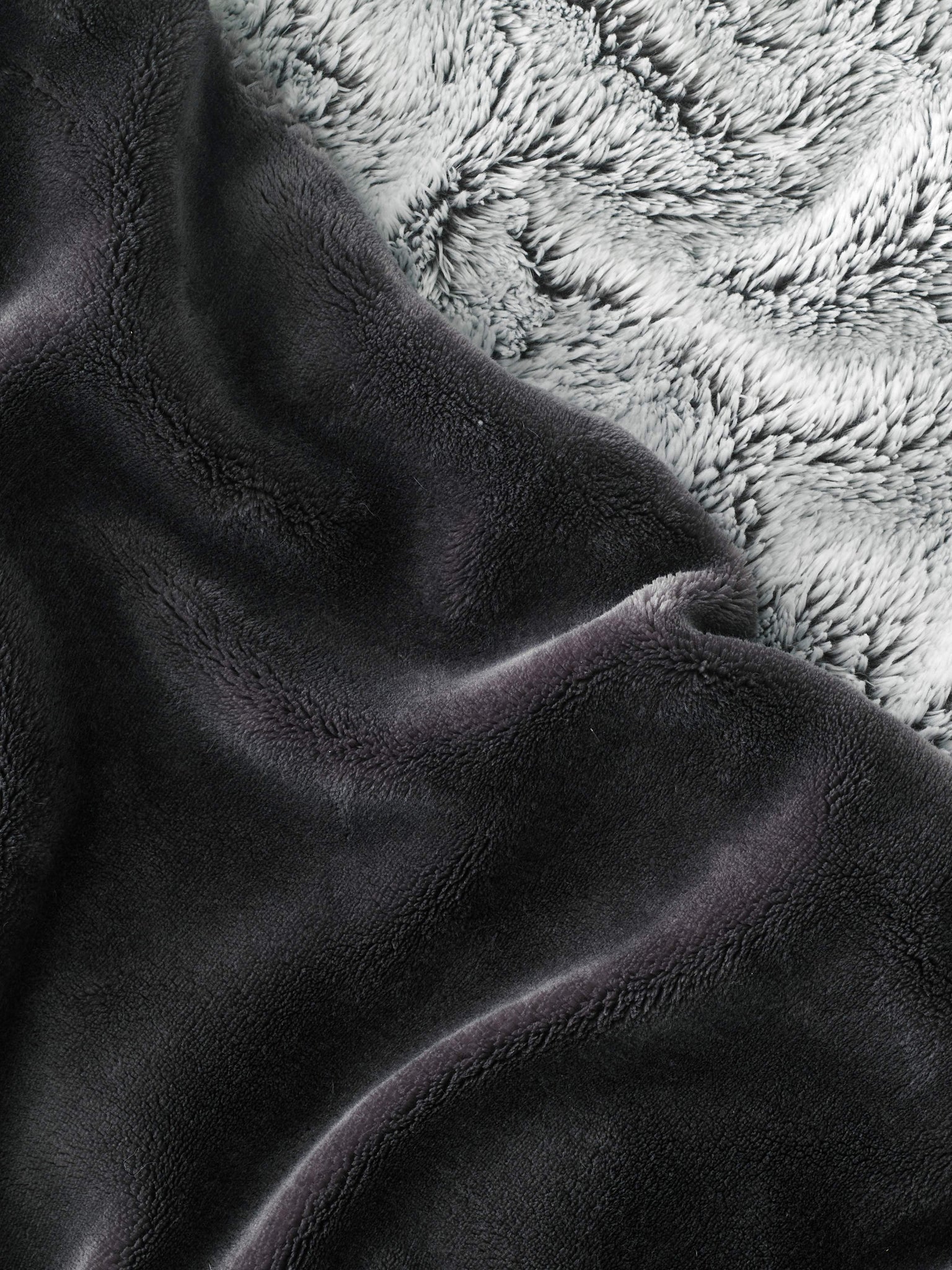 Plaid Cosy Bicolore gris anthracite thumbnail 2