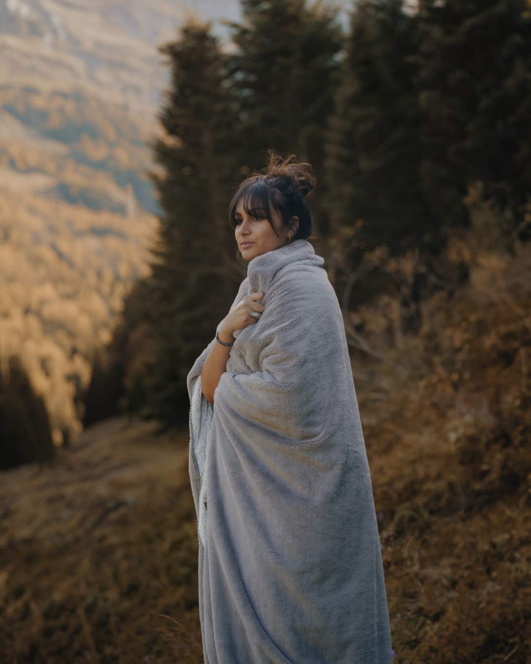 Plaid Cosy Bicolore Givre - gris clair thumbnail 2