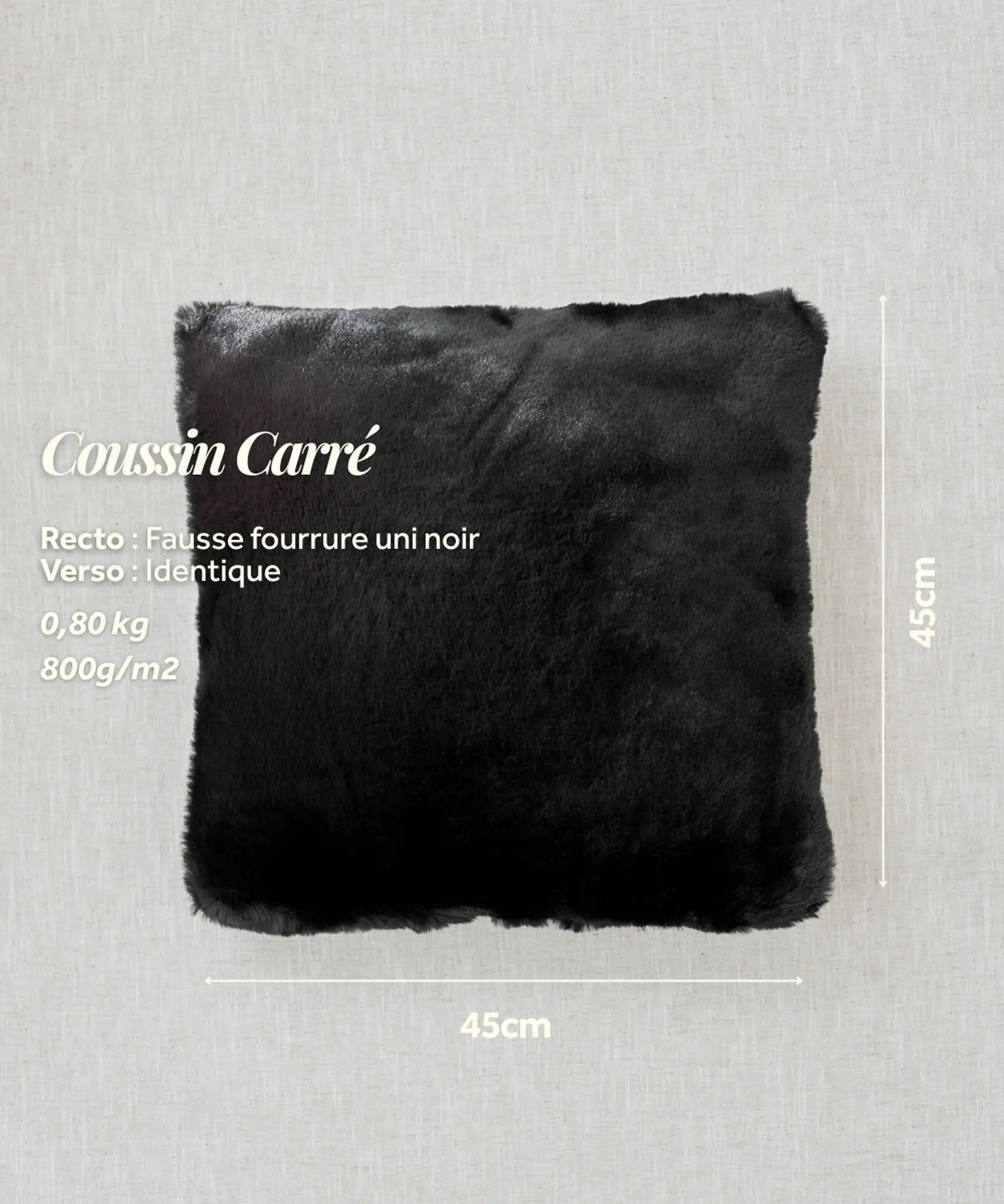 Coussin Fausse Fourrure - Panthère noire thumbnail 3