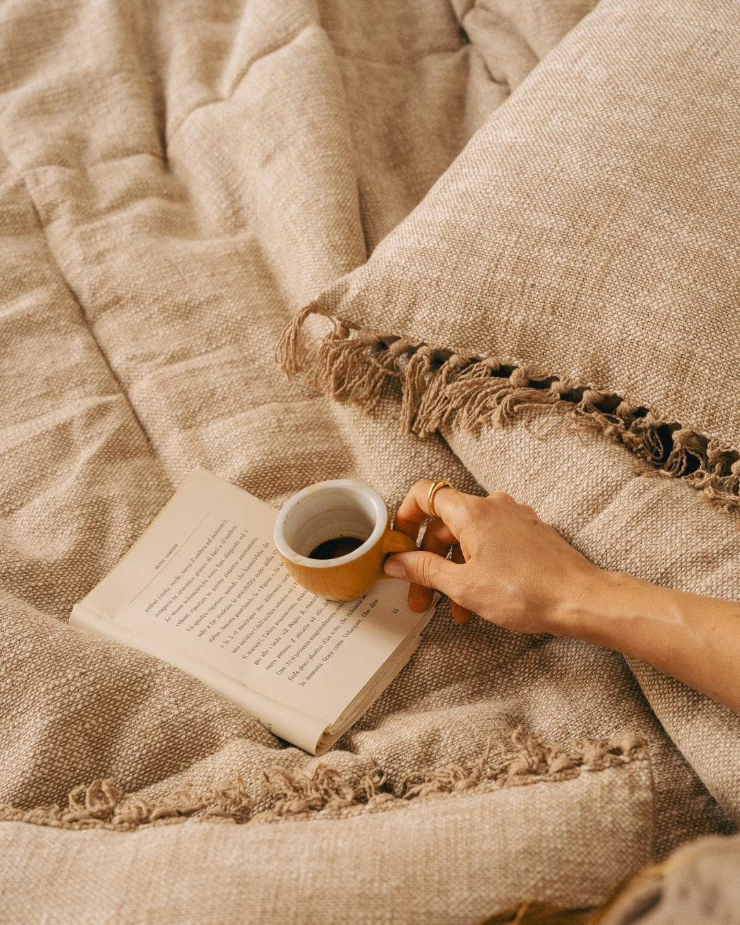 Dessus de lit Coton Beige thumbnail 2