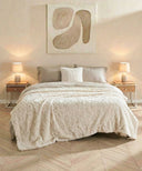 couvre lit 220x240 fourrure blanc