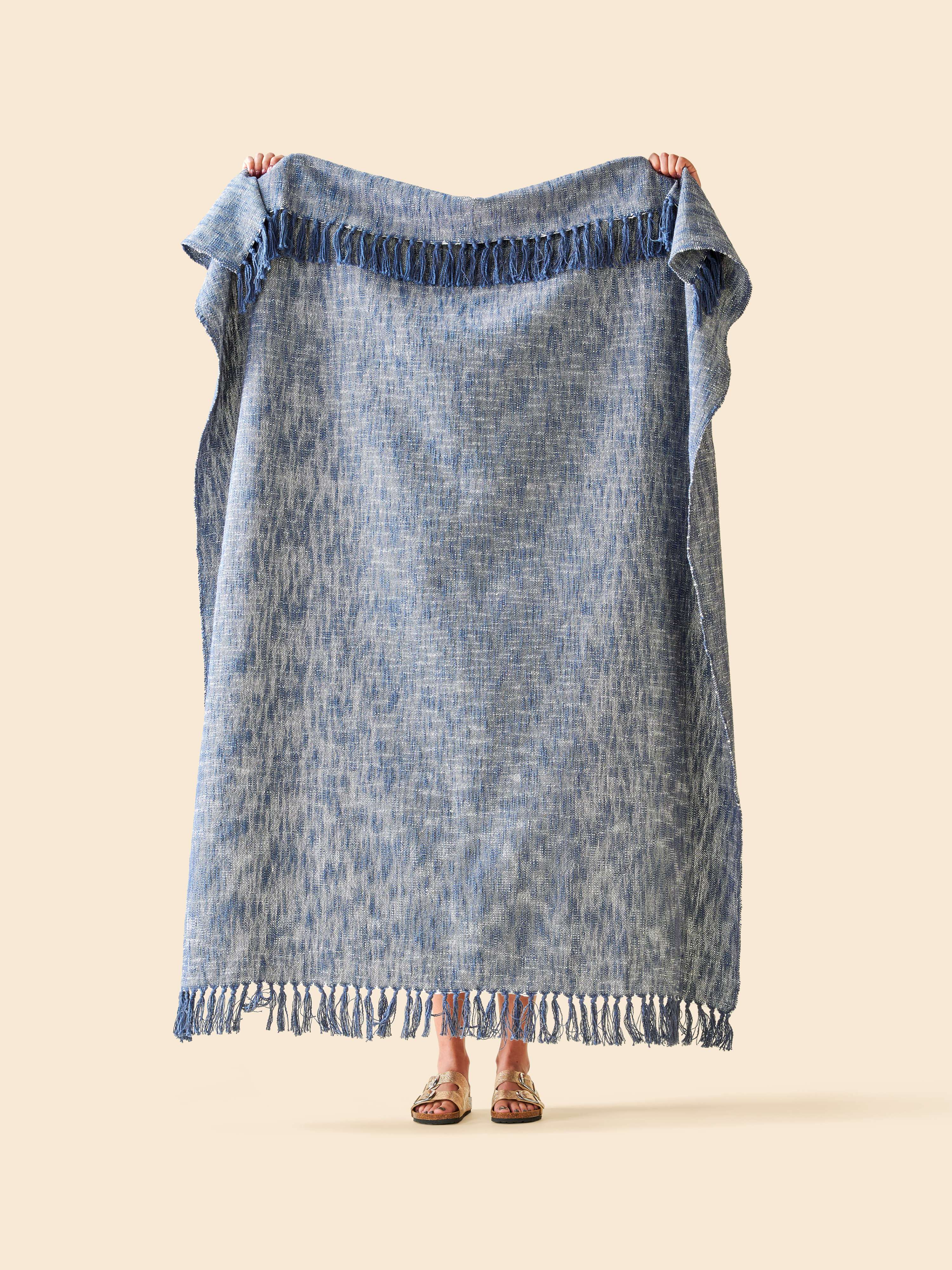 Fouta en Coton Indigo - BRADERIE