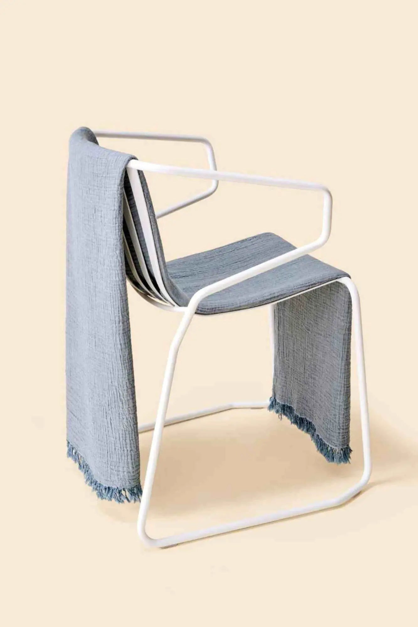 Fouta Gaze de Coton Bleu thumbnail 5