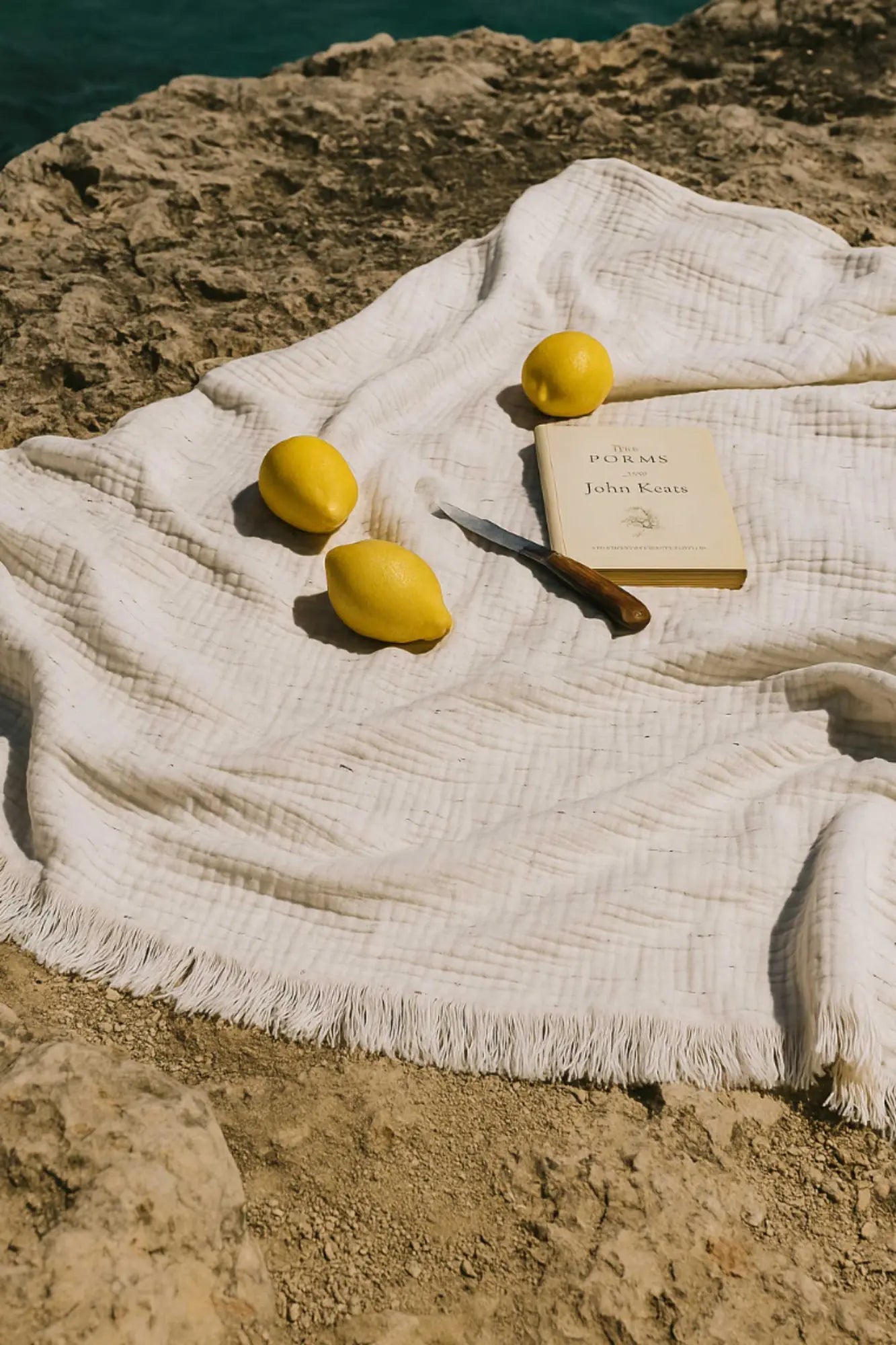 Fouta Gaze de Coton Beige Chiné thumbnail 6