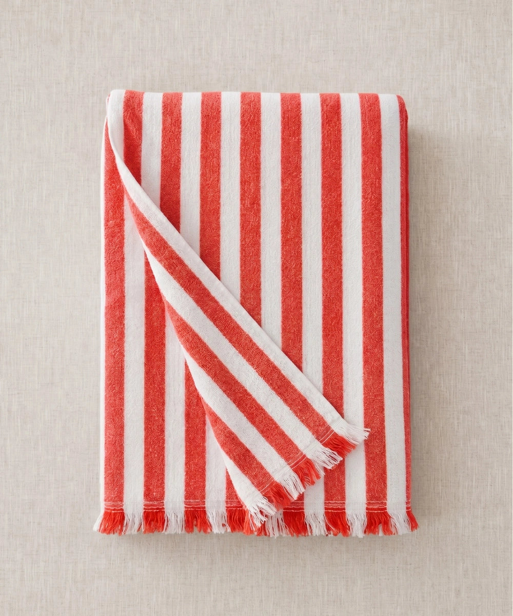 Fouta Rayée Rouge thumbnail 2