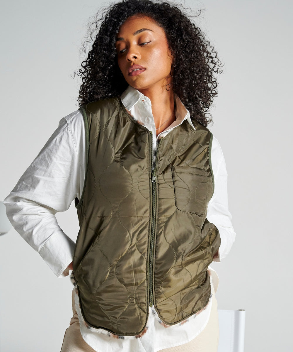 Gilet sans manches Réversible Kaki/Léopard thumbnail 2