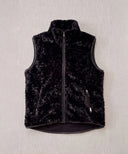 gilet sans manches matiere teddy bouclette noir