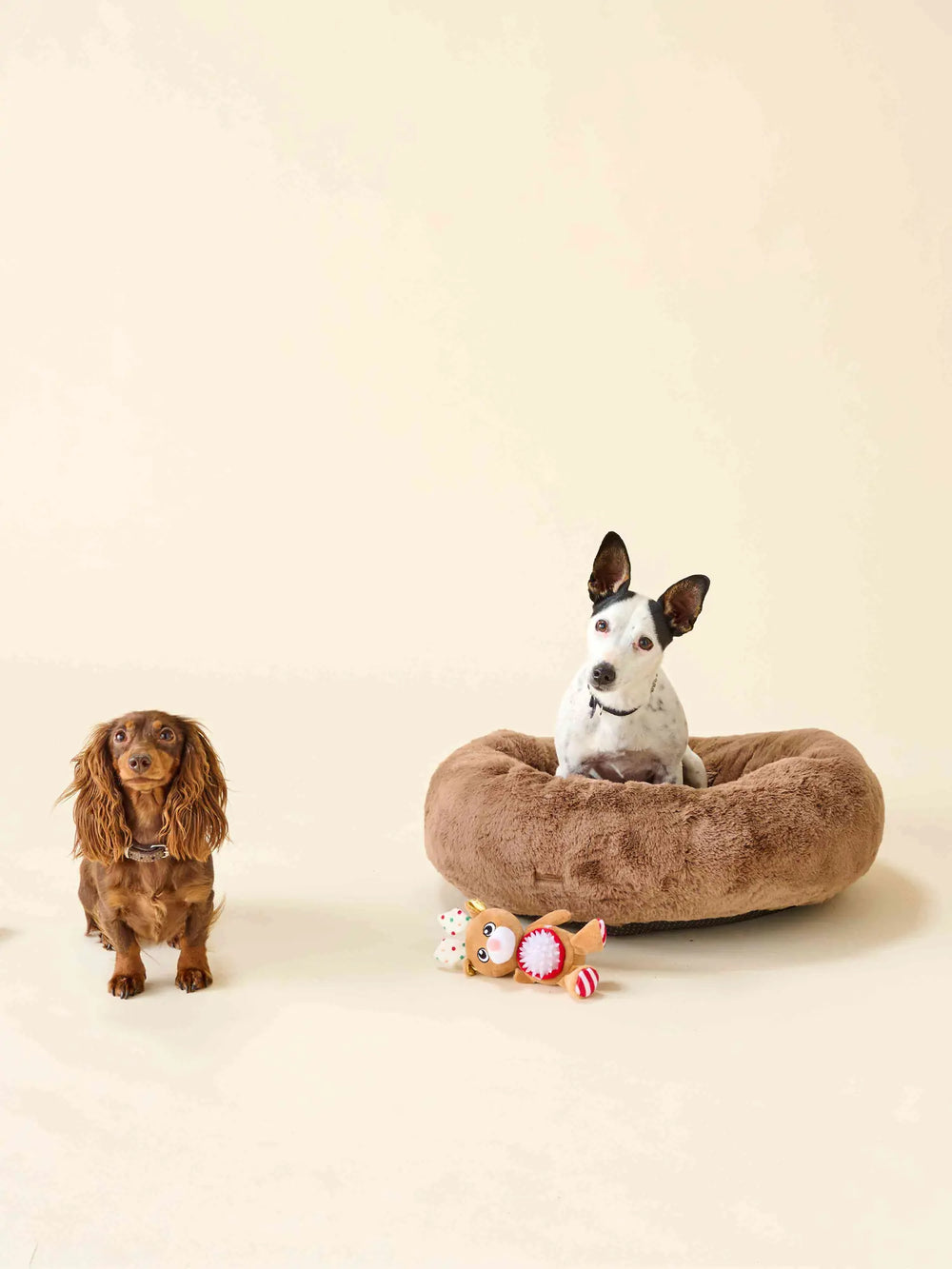 Panier pour chien WARO en fourrure marron, vue produit