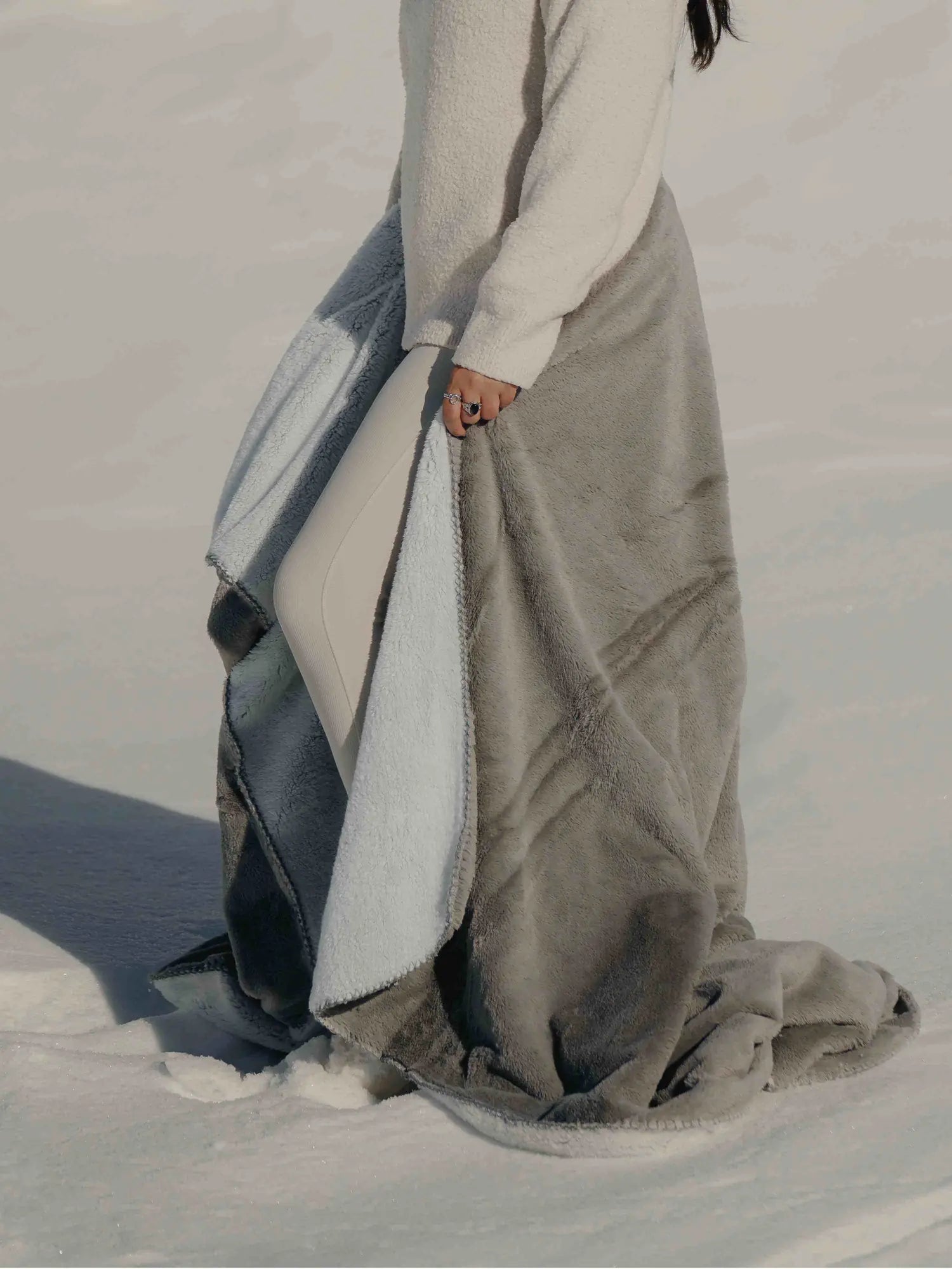 Plaid Cosy Bicolore Givre - gris clair thumbnail 2