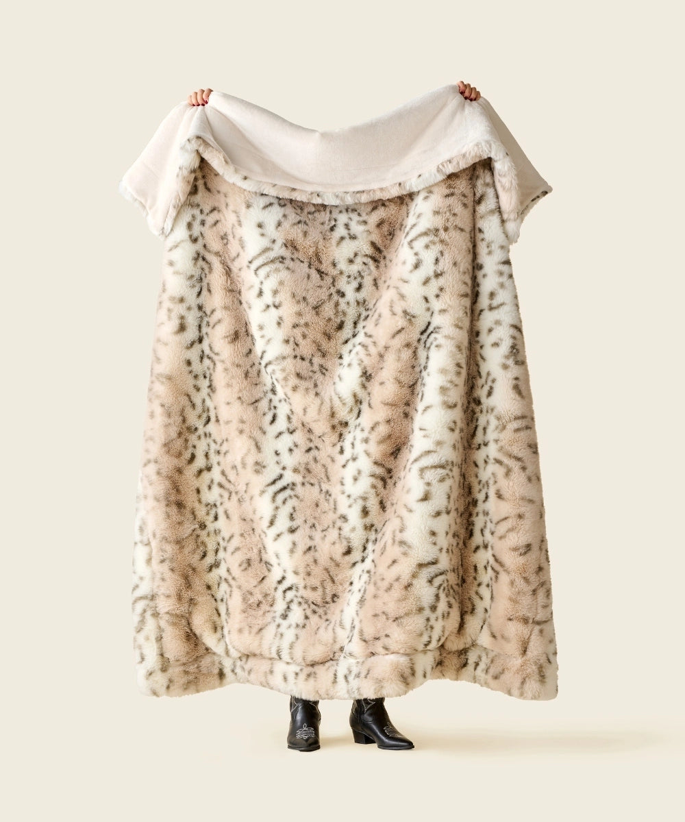 Faux fur throw - Snow Leopard thumbnail 4