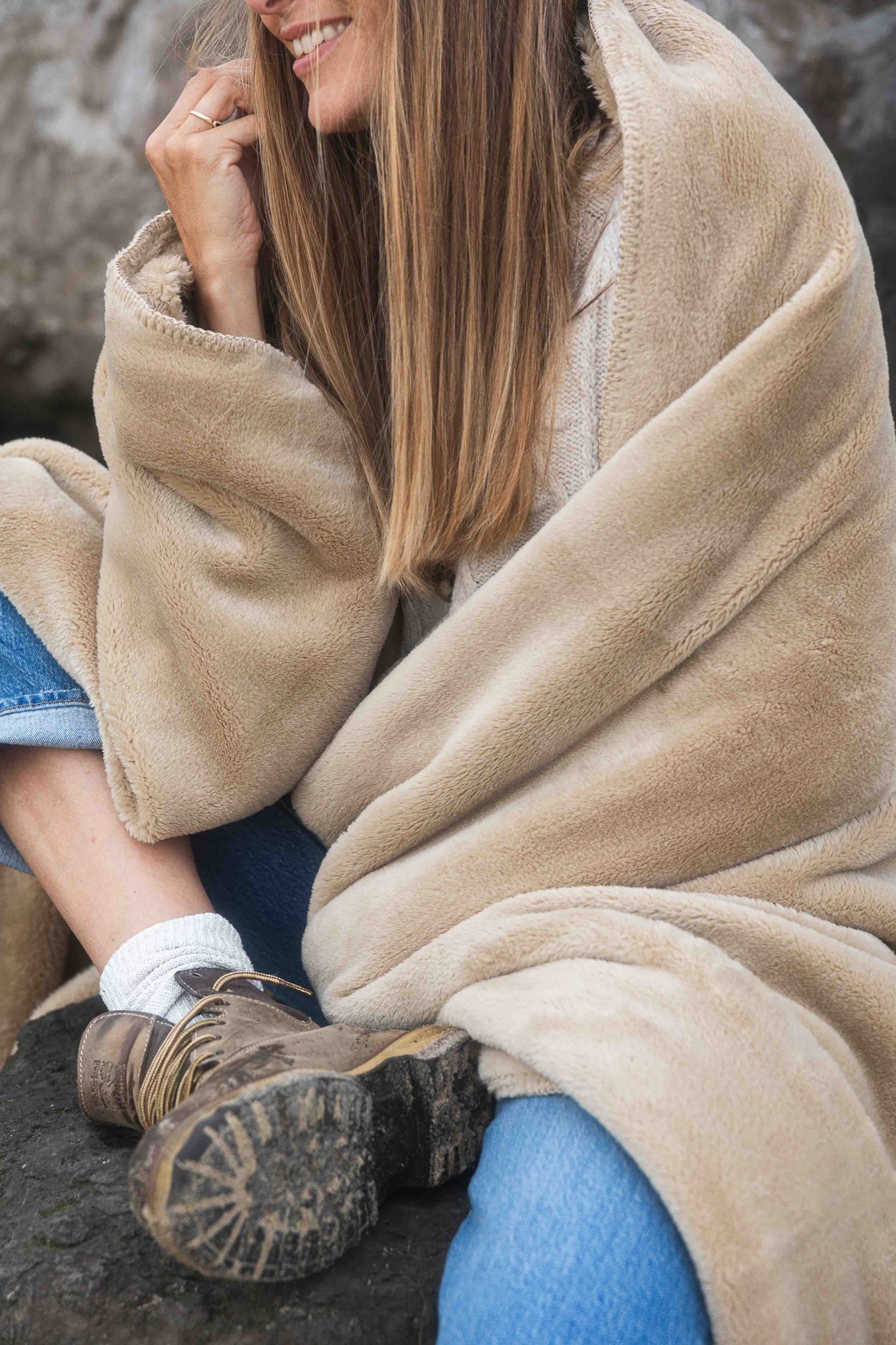 بيج منقوش مريح أحادي اللون بيج thumbnail 1