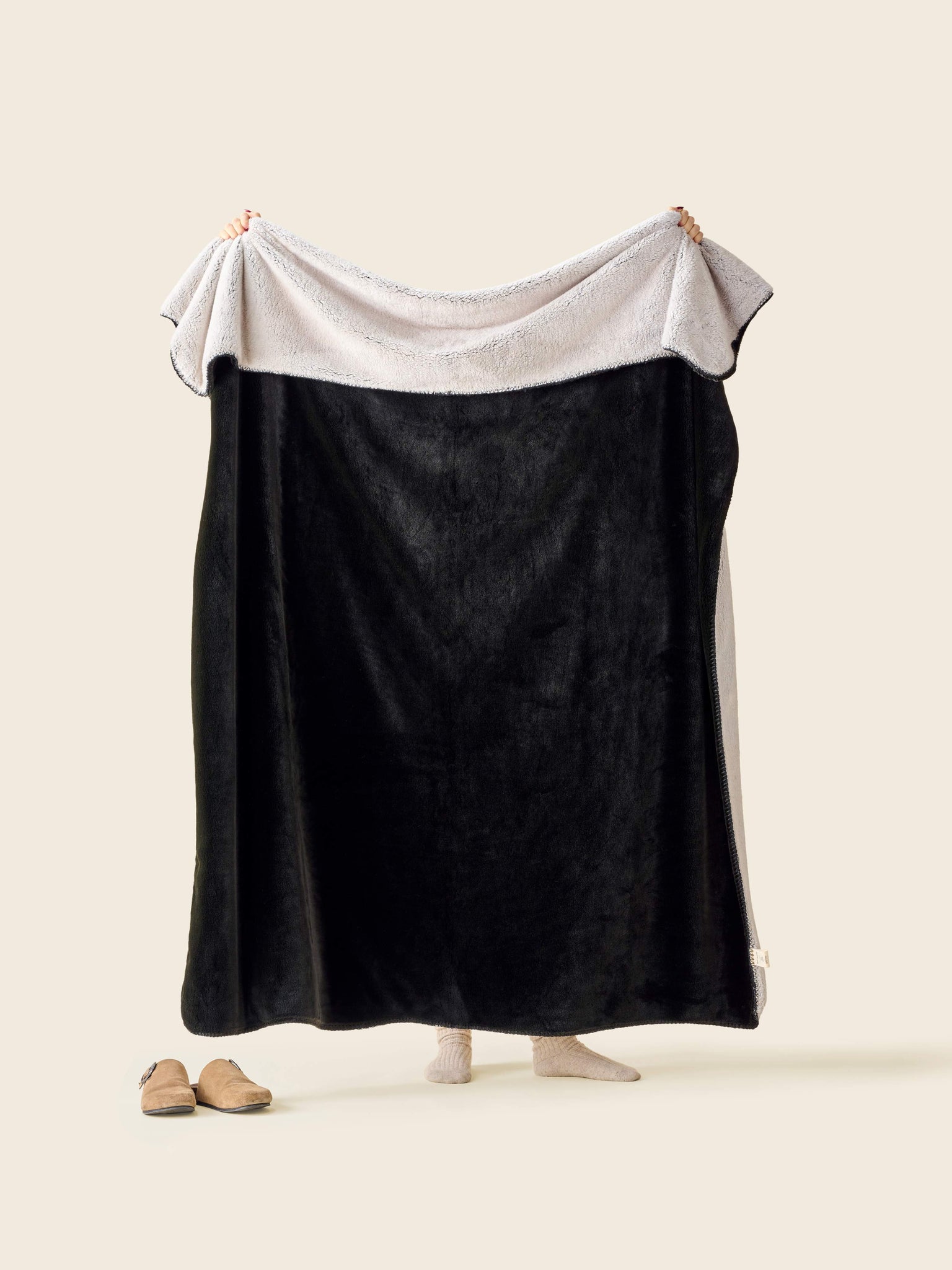 Plaid Cosy Bicolore Charbon - Noir thumbnail 5