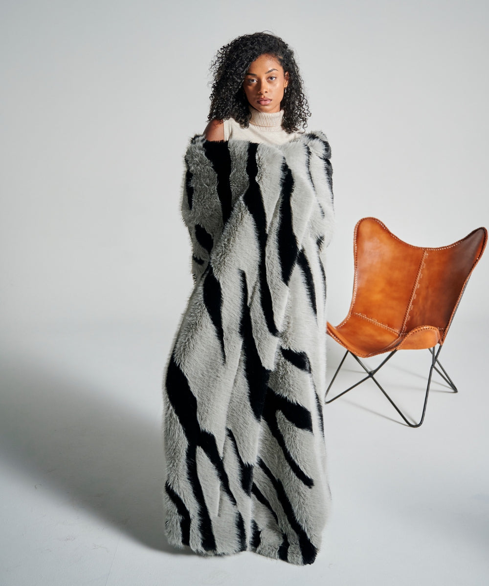 Plaid Fausse Fourrure - Zebra thumbnail 2