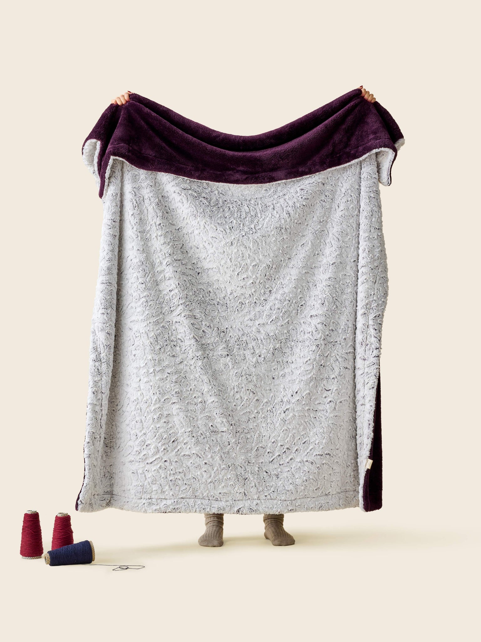 Plaid polaire Ondes Sauvages violet thumbnail 3