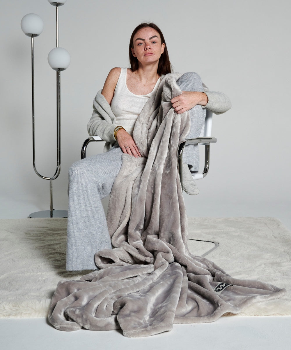 Plaid polaire - Classique Gris thumbnail 4