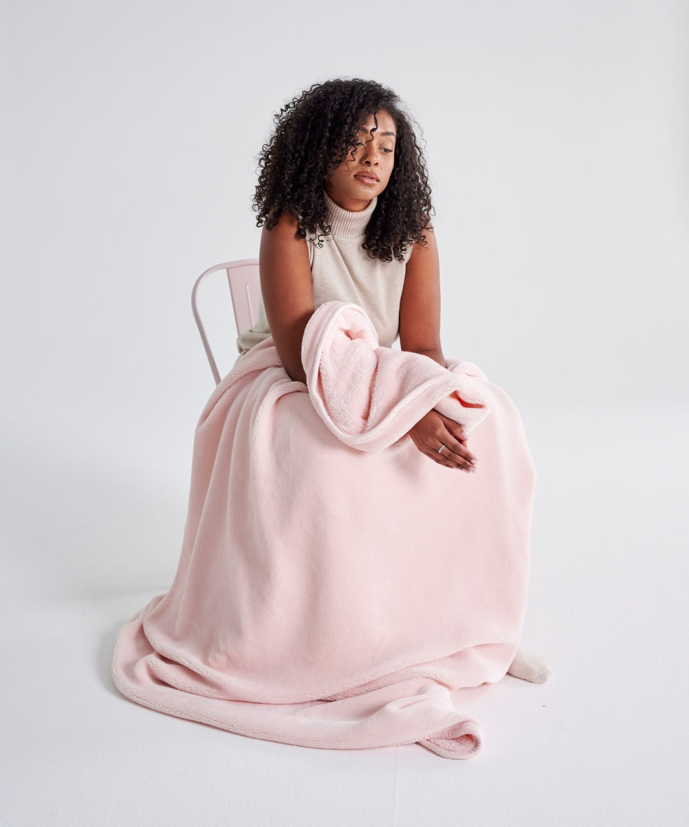 Plaid Polaire Cosy - Rose poudré