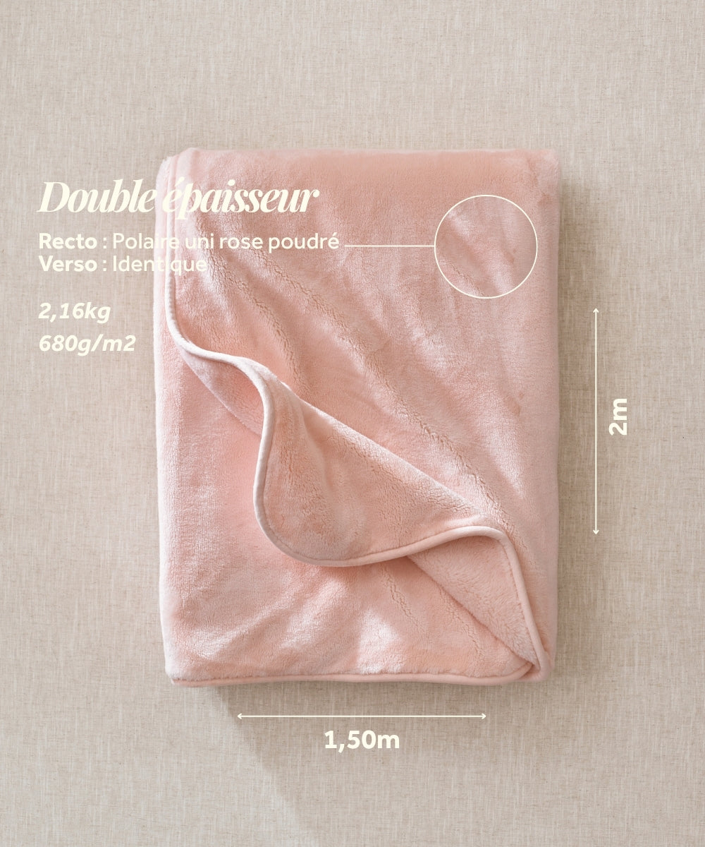 Plaid Polaire Cosy - Rose poudré thumbnail 5