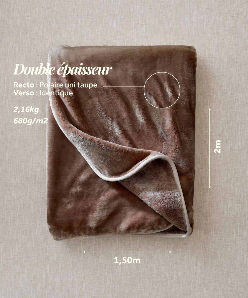 Plaid Polaire Cosy - Taupe thumbnail 5