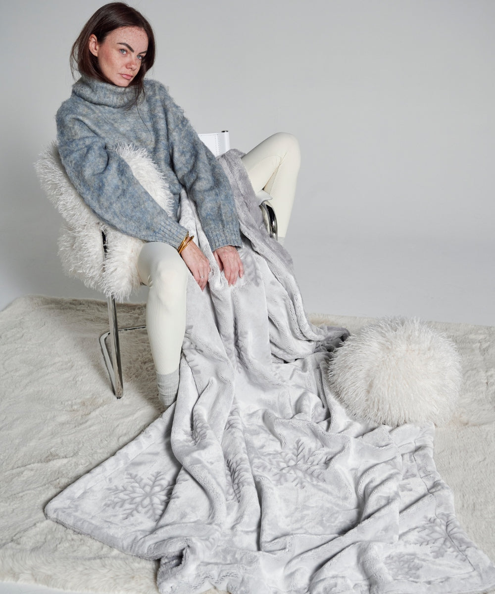 Plaid polaire - Snowflakes thumbnail 3