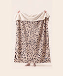 plaid polaire beige motif guepard leopard