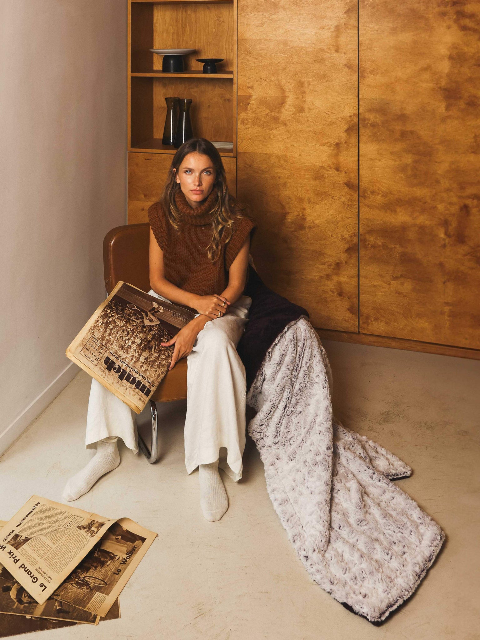 Plaid polaire Ondes Sauvages violet thumbnail 4