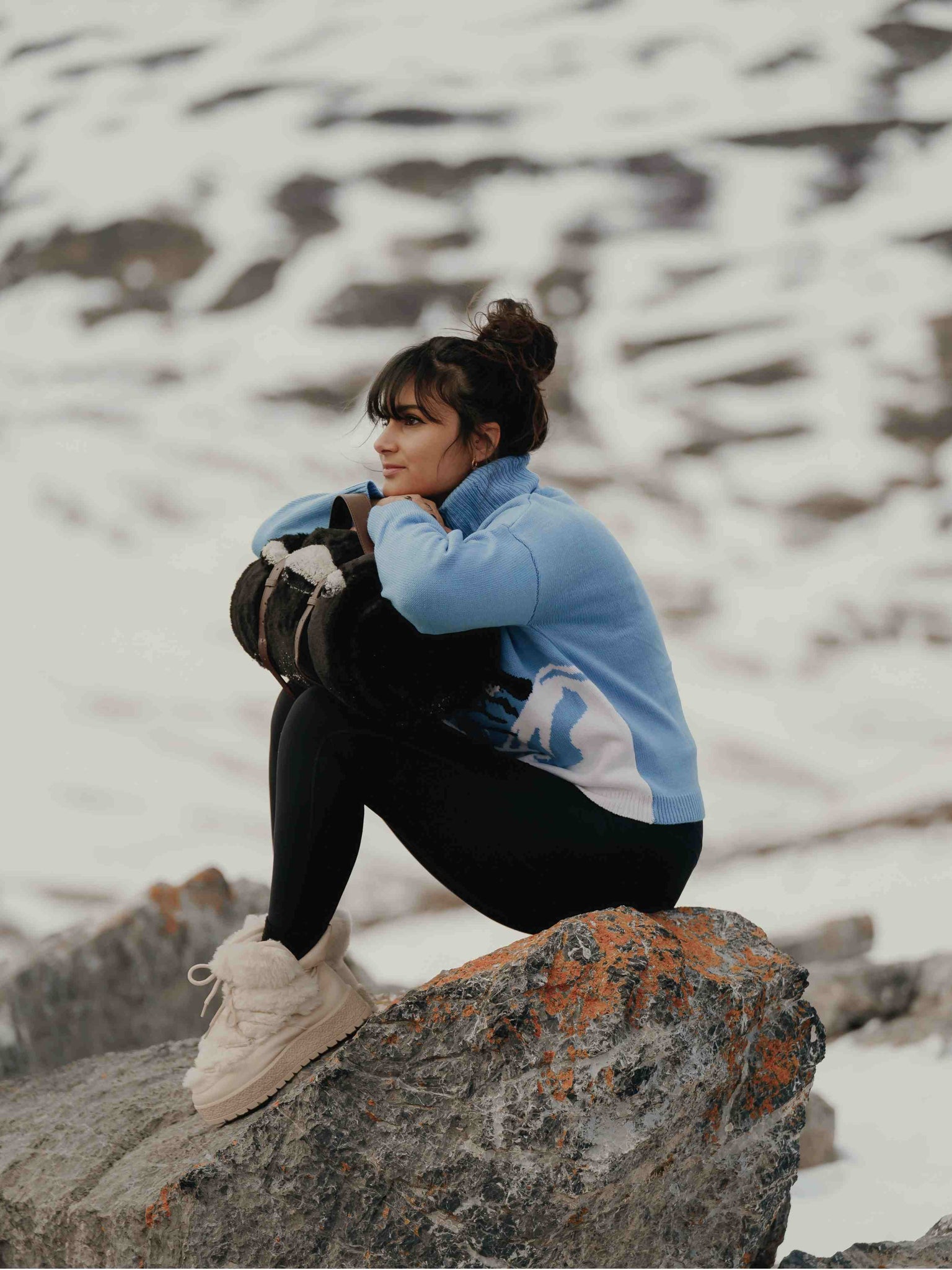 Plaid Cosy Bicolore Charbon - Noir thumbnail 4