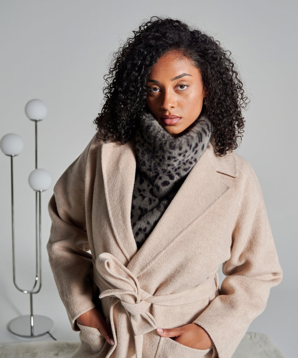 Plastron Fourrure - Léopard gris thumbnail 4