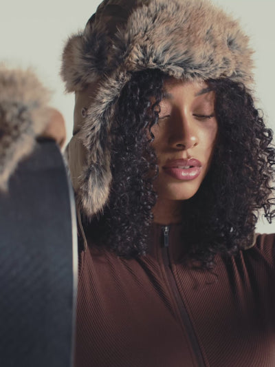 Moufles en fausse fourrure contrastée WARO, chaudes et douces, idéales pour un hiver cocooning et stylé
