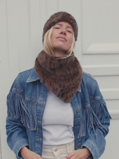 Bandana Fausse Fourrure - Léopard Brown