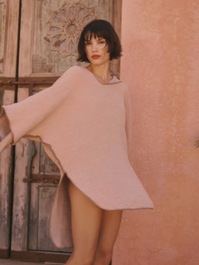 Poncho Cotton gauze Coffee