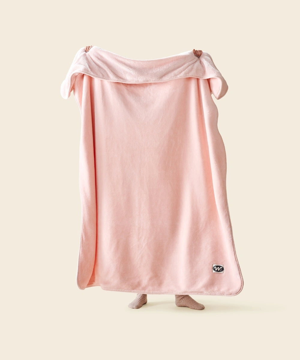 Cosy Fleece Throw - Powder pink thumbnail 4