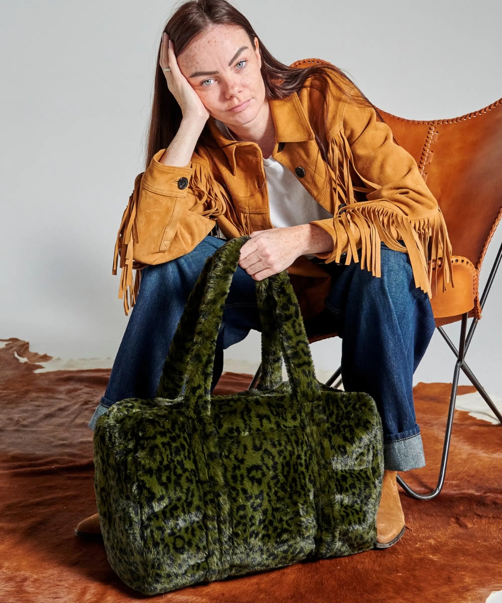Sac weekender - Léopard Kaki thumbnail 4