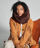 tour de cou fourrure marron