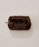 trousse en fourrure marron uni