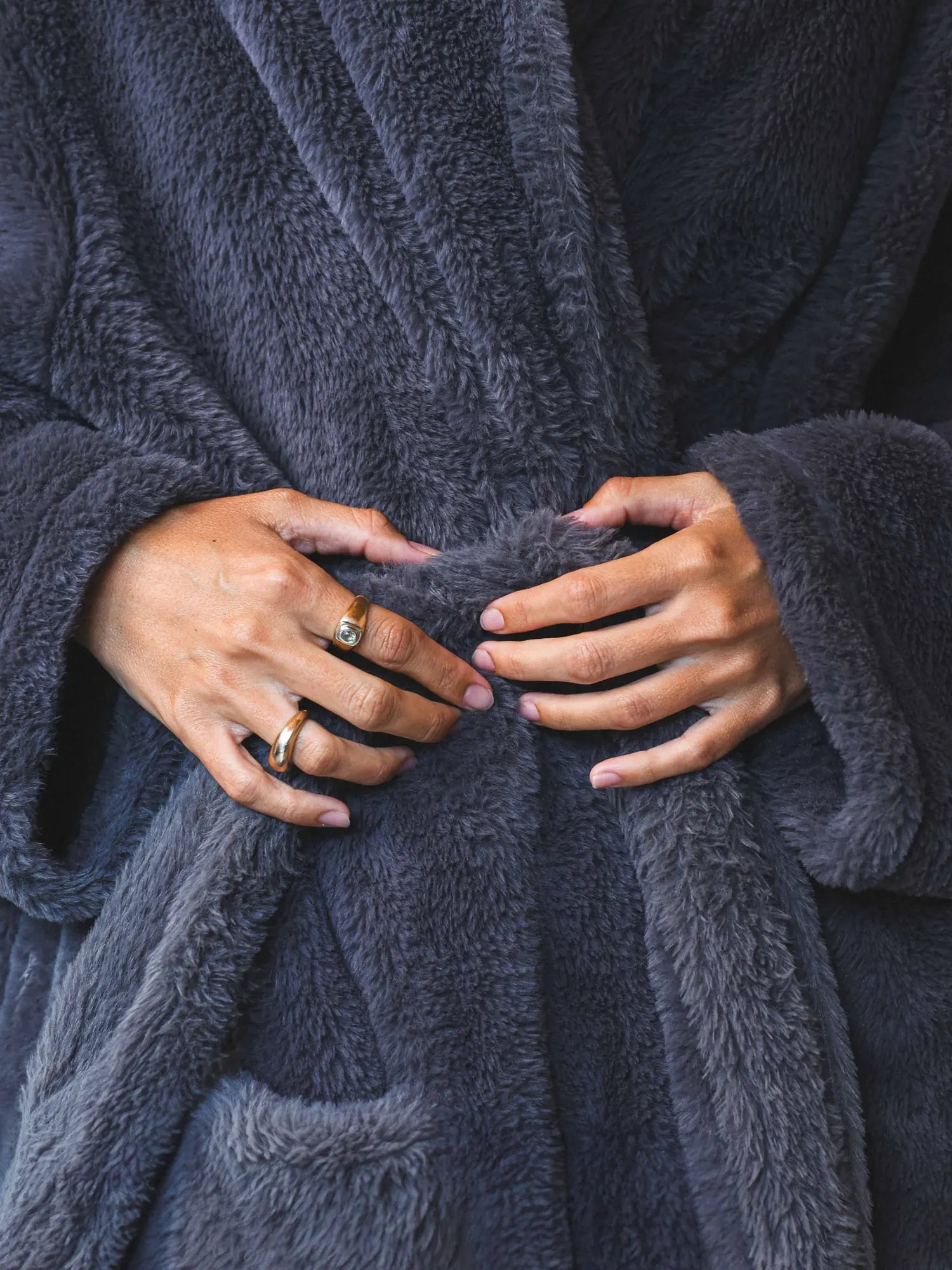 Hotel Faux fur bathrobe - Grey thumbnail 8