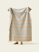 Plaid en laine basque WARO bleu horizon.