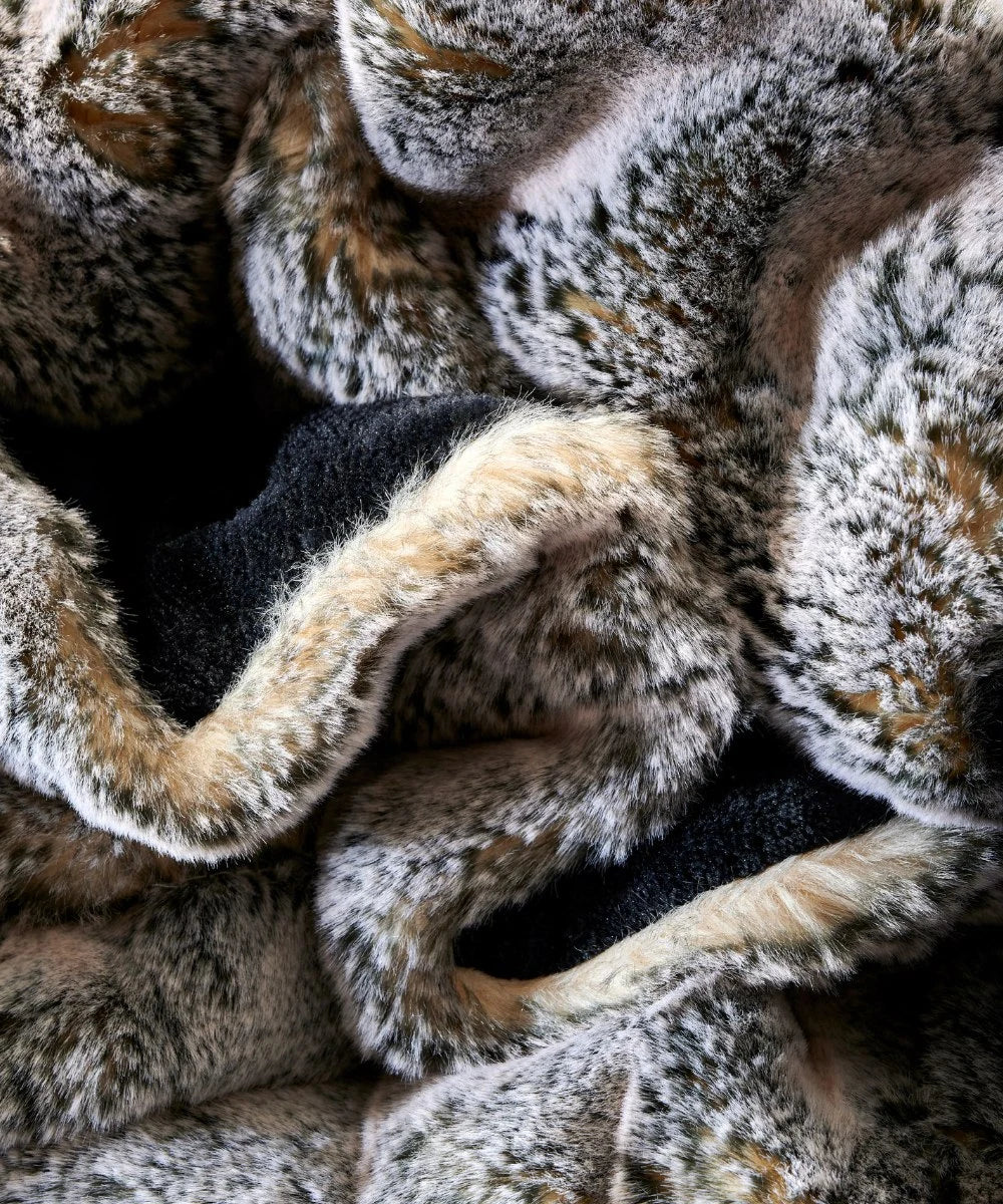 Plaid Fausse fourrure Frisson Sombre gris thumbnail 2