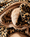 zoom matiere plaid fleece leopard